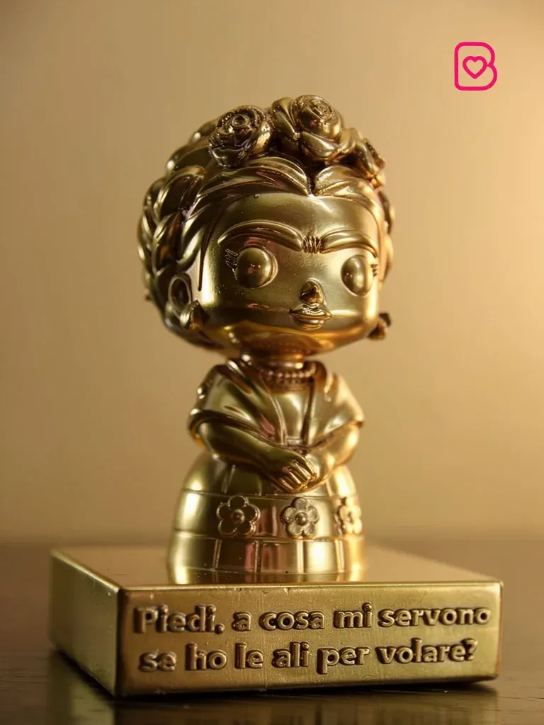 Bomboniera scultura pop Frida oro - Stampa 3D