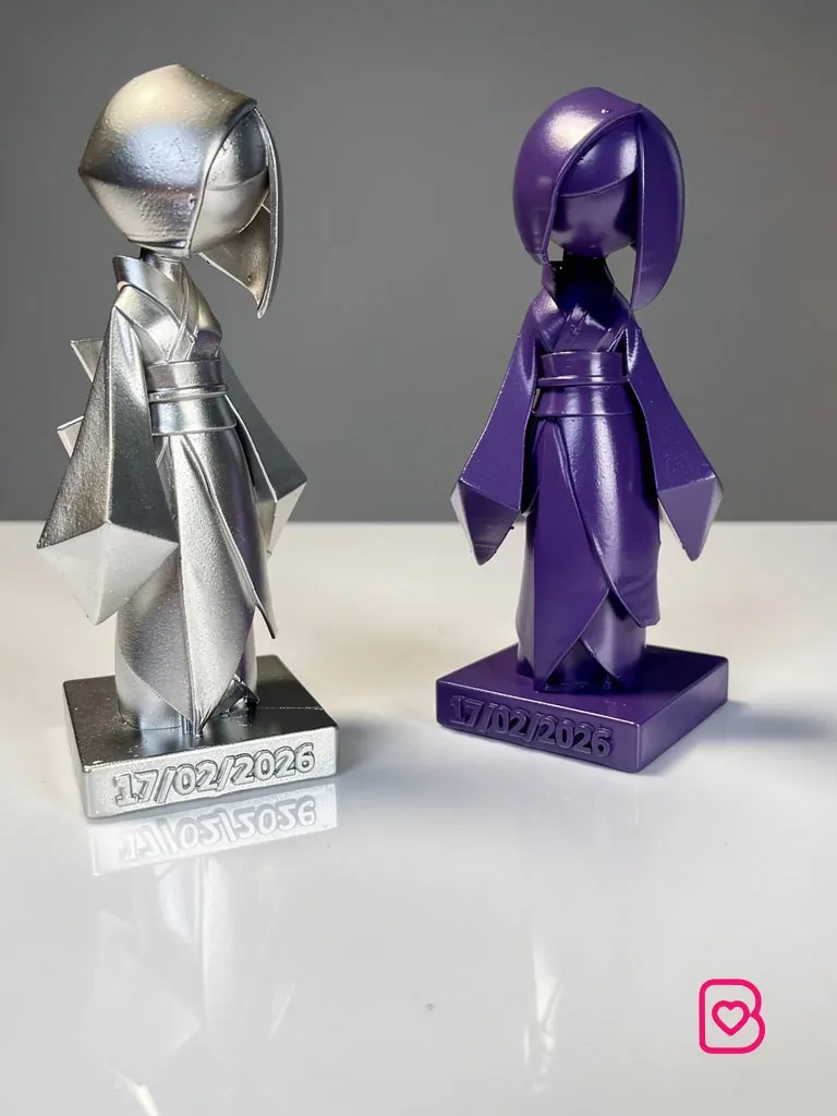 Bomboniere kimono argento e viola - Stampa 3D