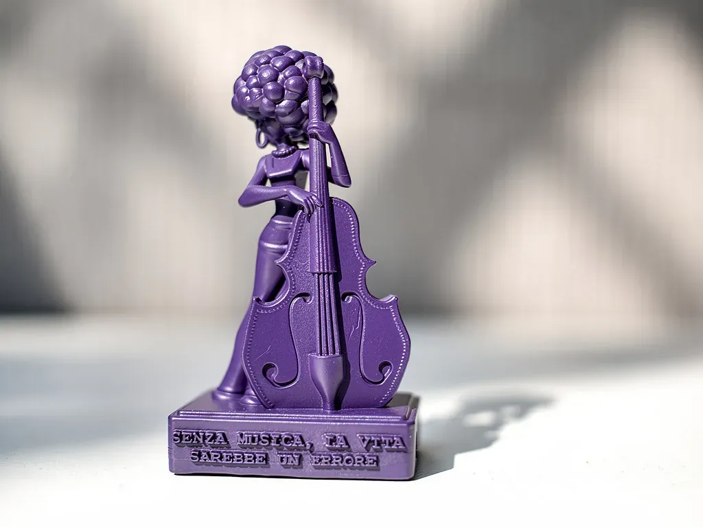 Bomboniera Violoncellista viola stampata in 3D